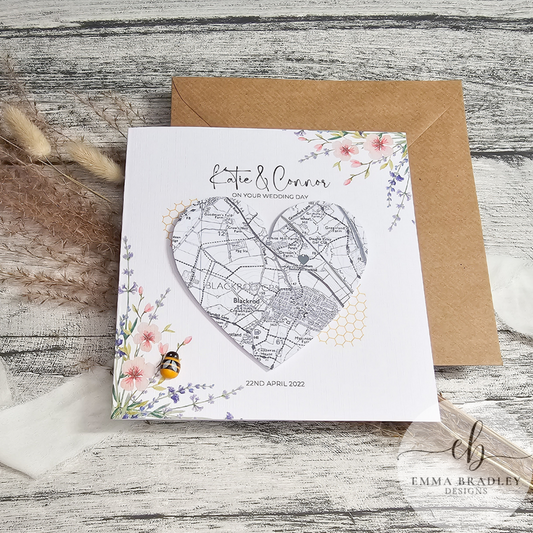 Bumble Bee Wild Flowers Heart Location Map