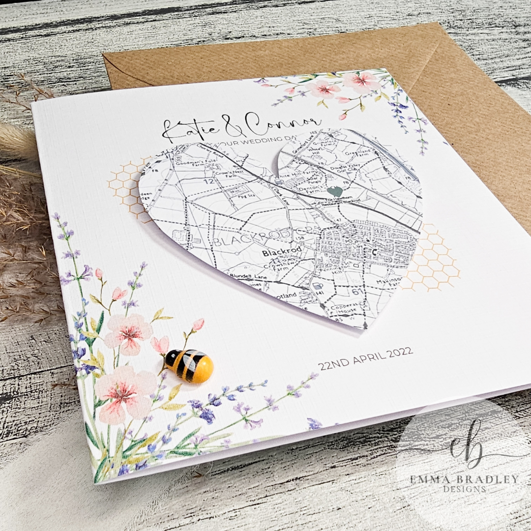 Bumble Bee Wild Flowers Heart Location Map
