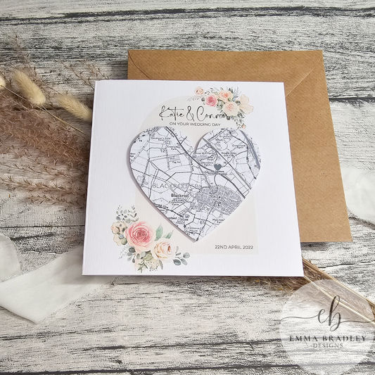 Pink Rose Gold Heart Location Map