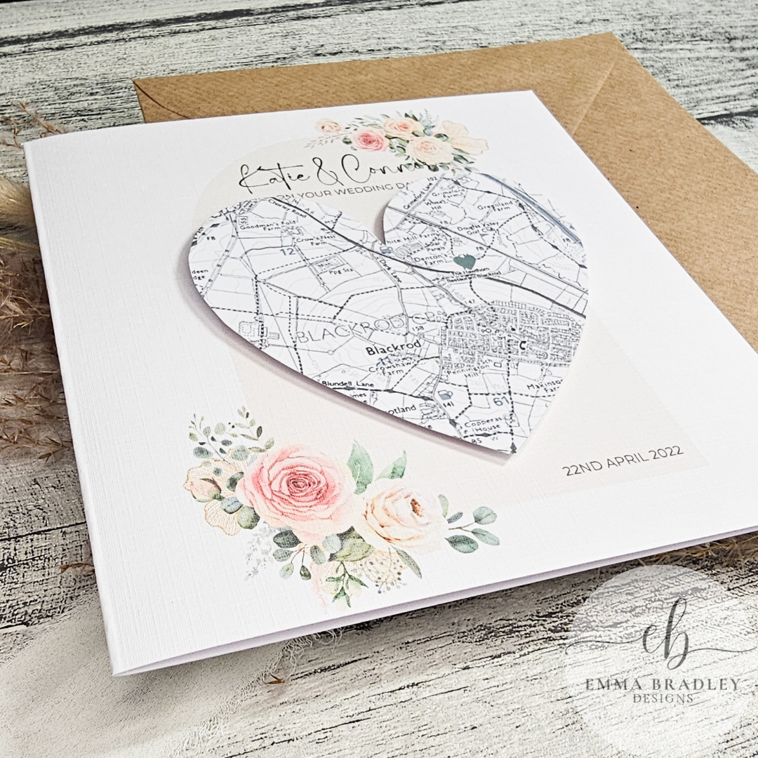 Pink Rose Gold Heart Location Map