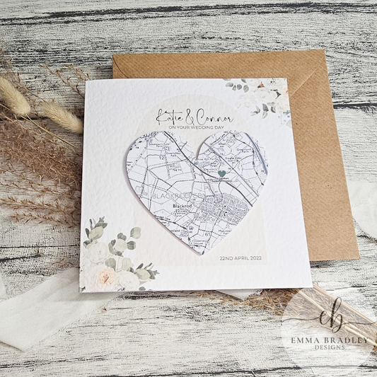 Light Cream Heart Location Map