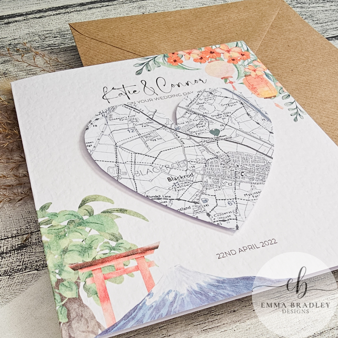 Japan, China, Hong Kong Heart Location Map