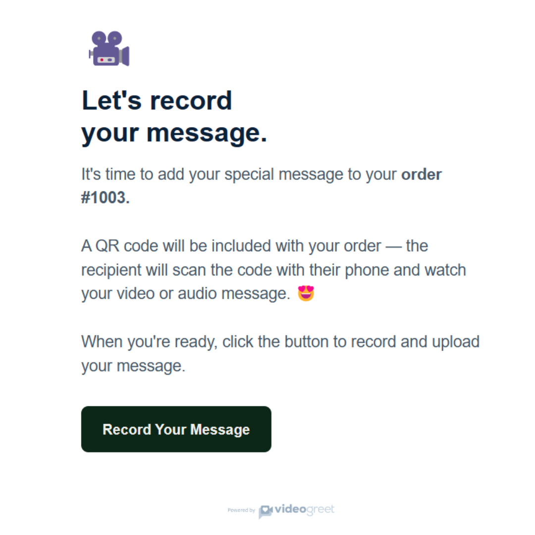 Audio/Video Message - Attach with your order (You'll record after checkout)
