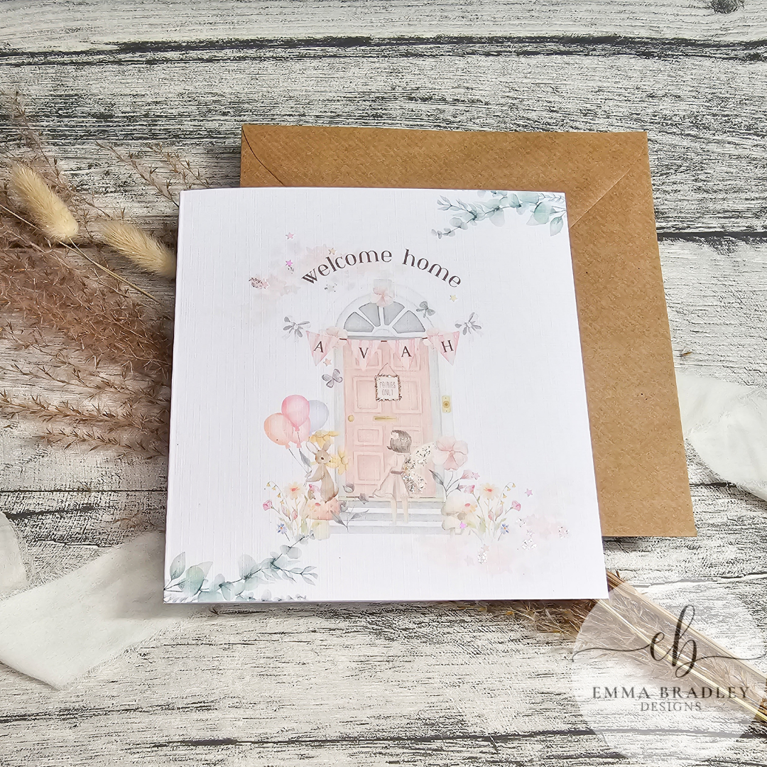 Sparkle Baby Girl Adoption Welcome Home Card