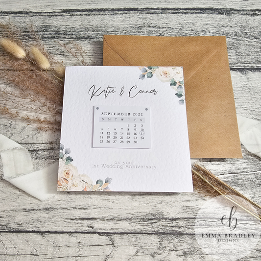 Champagne 3D Calendar Wedding/Anniversary