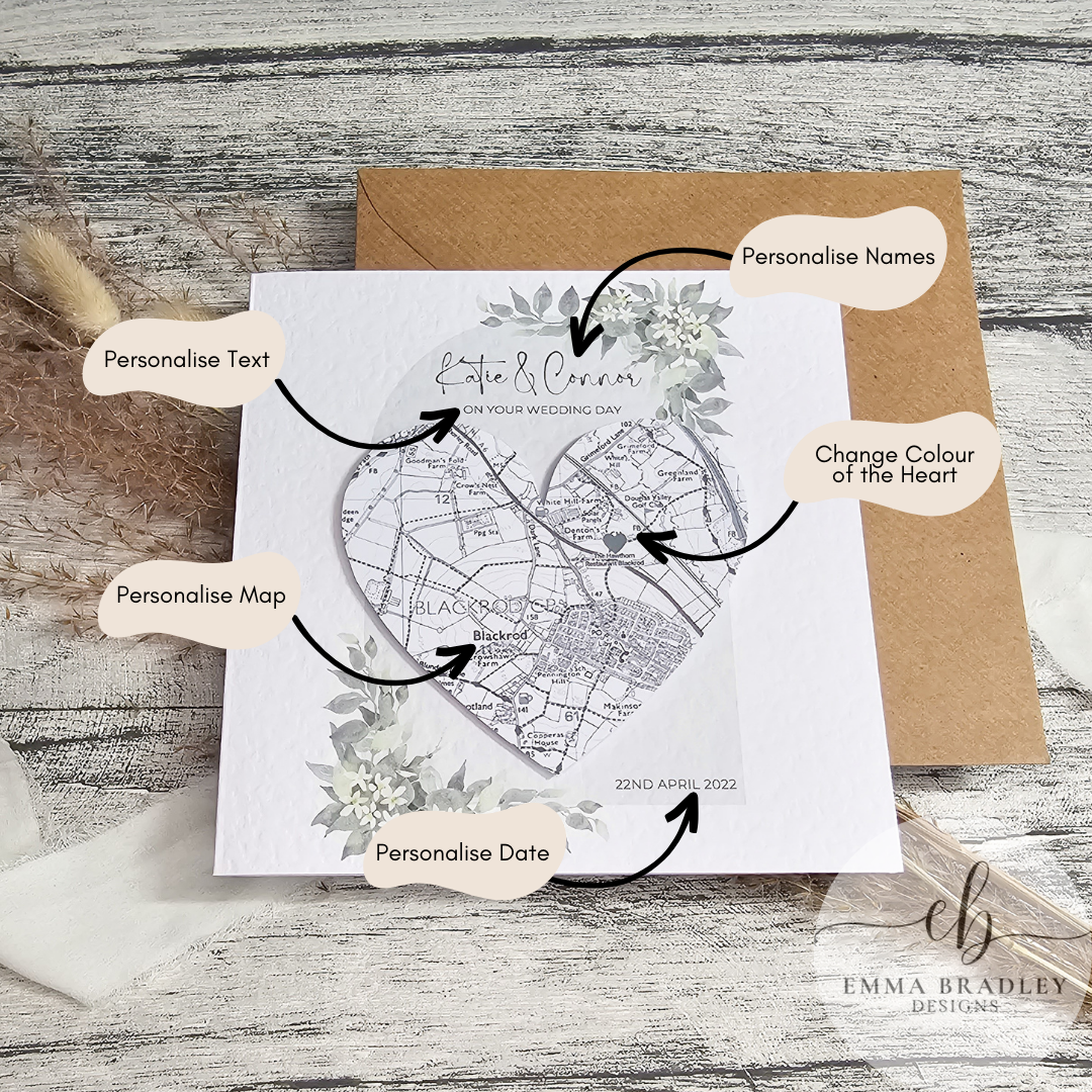 Natural Brown Pampas Heart Location Map